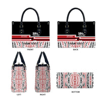 Personalised Toitu Te Tiriti Aotearoa 1840 Leather Bag Red Kowhaiwhai Puhoro LT9 - Polynesian Pride