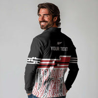 Personalised Toitu Te Tiriti Aotearoa 1840 Long Sleeve Polo Shirt Red Kowhaiwhai Puhoro LT9 - Polynesian Pride