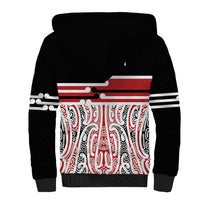Personalised Toitu Te Tiriti Aotearoa 1840 Sherpa Hoodie Red Kowhaiwhai Puhoro LT9 - Polynesian Pride