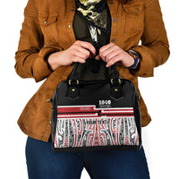 Personalised Toitu Te Tiriti Aotearoa 1840 Shoulder Handbag Red Kowhaiwhai Puhoro - Polynesian Pride