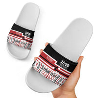 Personalised Toitu Te Tiriti Aotearoa 1840 Slide Sandals Red Kowhaiwhai Puhoro - Polynesian Pride