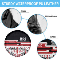 Personalised Toitu Te Tiriti Aotearoa 1840 Spare Tire Cover Red Kowhaiwhai Puhoro LT9 - Polynesian Pride