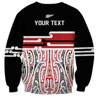 Personalised Toitu Te Tiriti Aotearoa 1840 Sweatshirt Red Kowhaiwhai Puhoro - Polynesian Pride