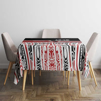Personalised Toitu Te Tiriti Aotearoa 1840 Tablecloth Red Kowhaiwhai Puhoro - Polynesian Pride