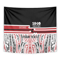 Personalised Toitu Te Tiriti Aotearoa 1840 Tapestry Red Kowhaiwhai Puhoro - Polynesian Pride