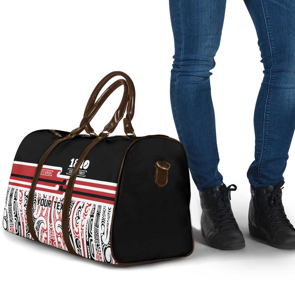 Personalised Toitu Te Tiriti Aotearoa 1840 Travel Bag Red Kowhaiwhai Puhoro LT9 - Polynesian Pride