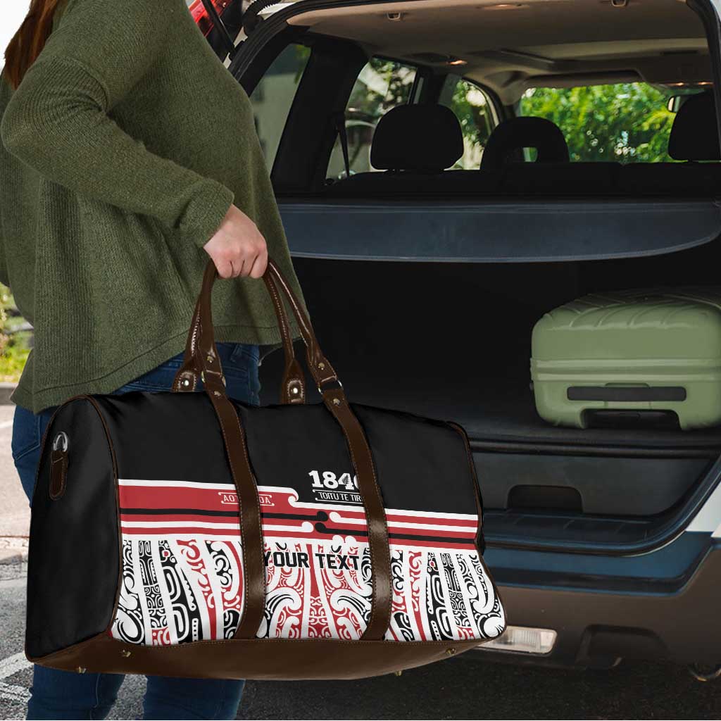Personalised Toitu Te Tiriti Aotearoa 1840 Travel Bag Red Kowhaiwhai Puhoro LT9 - Polynesian Pride