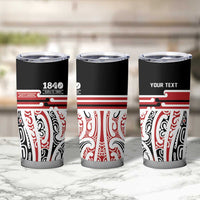 Personalised Toitu Te Tiriti Aotearoa 1840 Tumbler Cup Red Kowhaiwhai Puhoro LT9 - Polynesian Pride