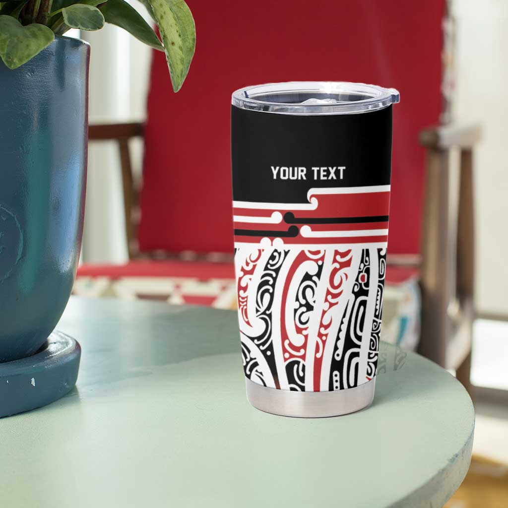 Personalised Toitu Te Tiriti Aotearoa 1840 Tumbler Cup Red Kowhaiwhai Puhoro LT9 - Polynesian Pride