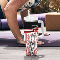 Personalised Toitu Te Tiriti Aotearoa 1840 Tumbler With Handle Red Kowhaiwhai Puhoro - Polynesian Pride