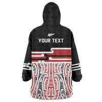 Personalised Toitu Te Tiriti Aotearoa 1840 Wearable Blanket Hoodie Red Kowhaiwhai Puhoro LT9 - Polynesian Pride