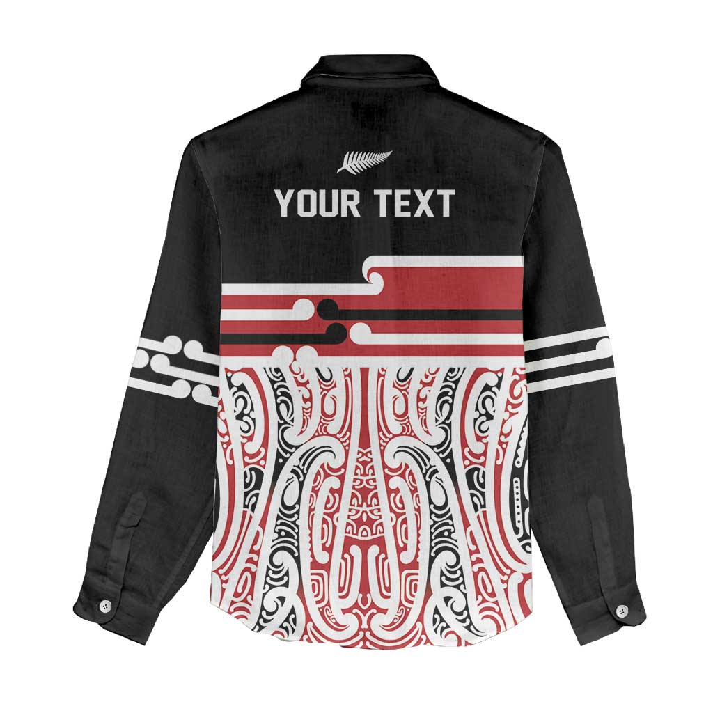Personalised Toitu Te Tiriti Aotearoa 1840 Women Casual Shirt Red Kowhaiwhai Puhoro LT9 - Polynesian Pride