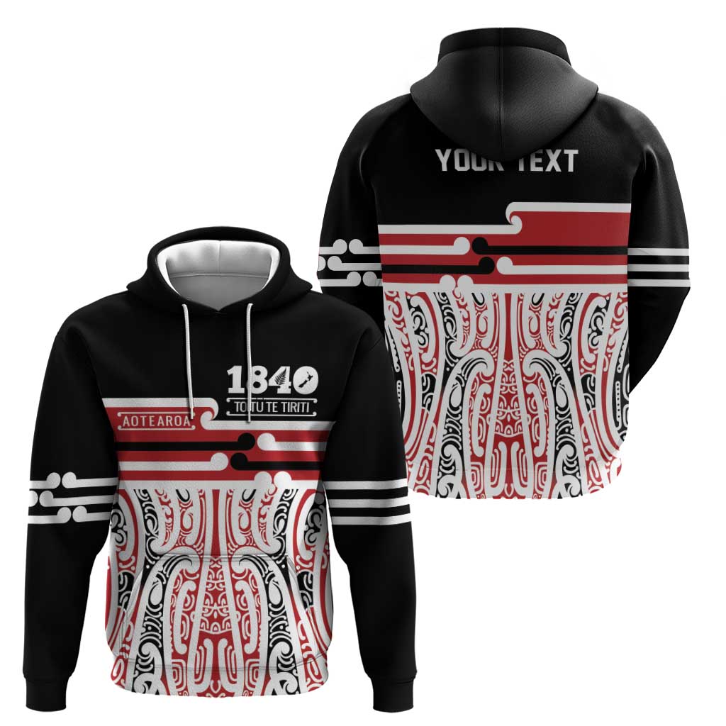 Personalised Toitu Te Tiriti Aotearoa 1840 Zip Hoodie Red Kowhaiwhai Puhoro LT9 - Polynesian Pride