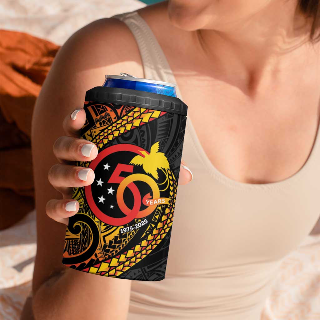 Papua New Guinea Tribal Tattoo 4 in 1 Can Cooler Tumbler 50th Independence Anniversary LT9 - Polynesian Pride