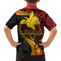 Papua New Guinea Tribal Tattoo Family Matching Off Shoulder Maxi Dress and Hawaiian Shirt 50th Independence Anniversary LT9 - Polynesian Pride