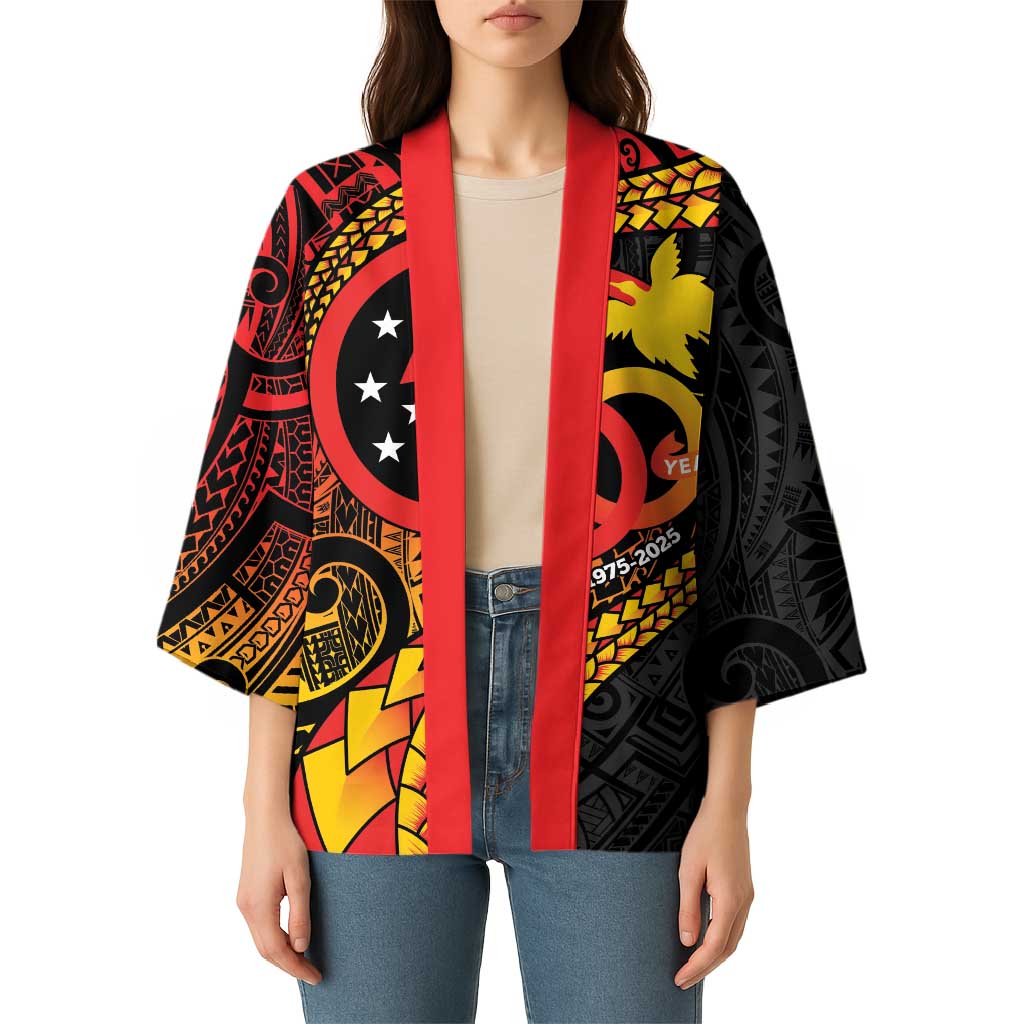 Papua New Guinea Tribal Tattoo Kimono 50th Independence Anniversary - Polynesian Pride