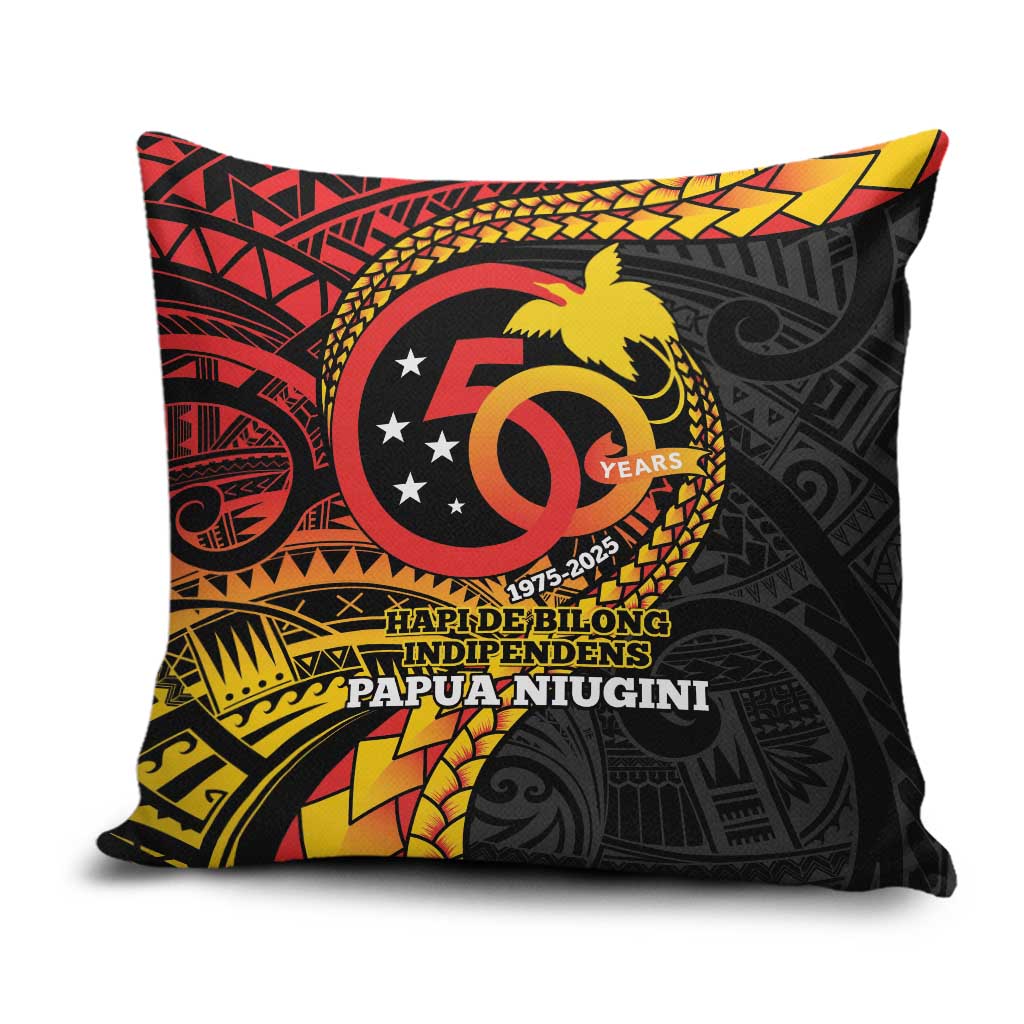 Papua New Guinea Tribal Tattoo Pillow Cover 50th Independence Anniversary - Polynesian Pride