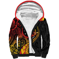 Papua New Guinea Tribal Tattoo Sherpa Hoodie 50th Independence Anniversary LT9 Unisex Black - Polynesian Pride