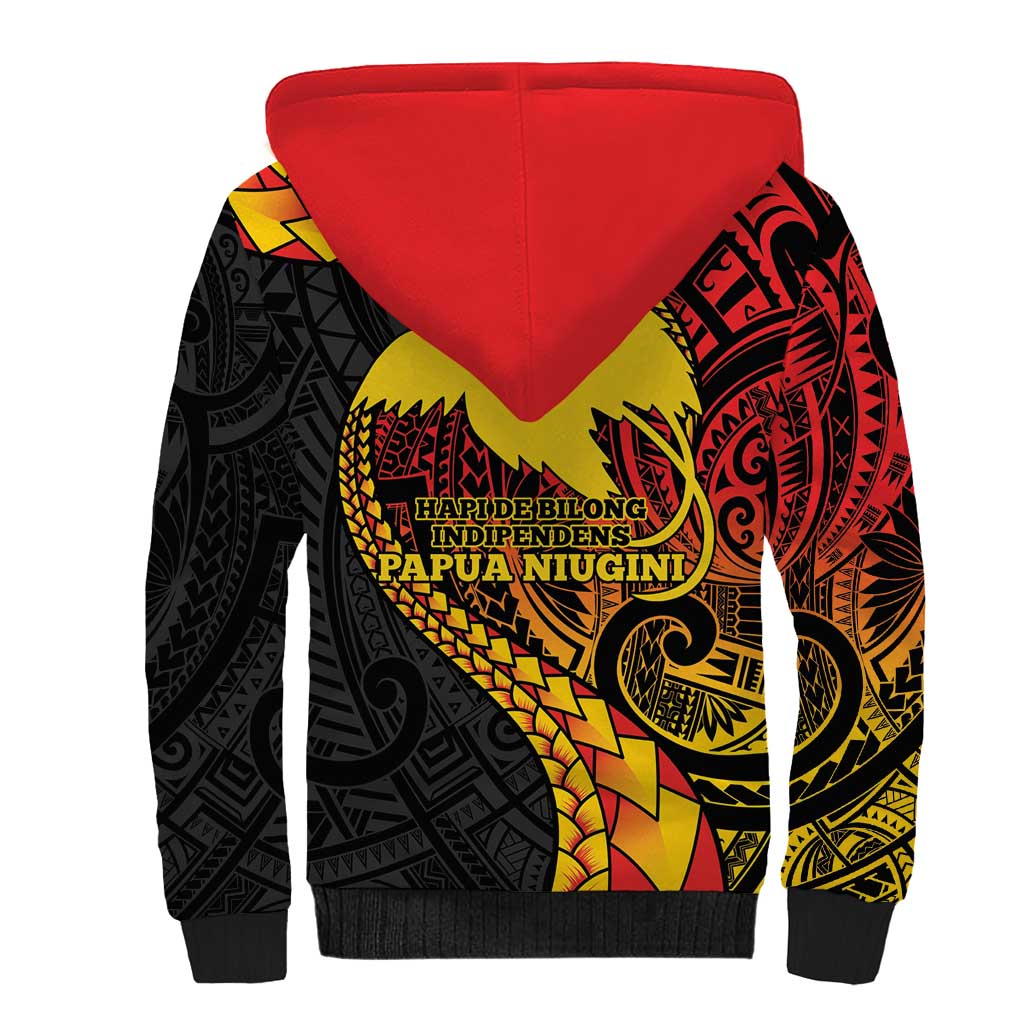 Papua New Guinea Tribal Tattoo Sherpa Hoodie 50th Independence Anniversary LT9 - Polynesian Pride