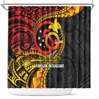 Papua New Guinea Tribal Tattoo Shower Curtain 50th Independence Anniversary LT9 Black - Polynesian Pride