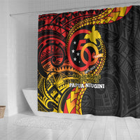 Papua New Guinea Tribal Tattoo Shower Curtain 50th Independence Anniversary LT9 - Polynesian Pride