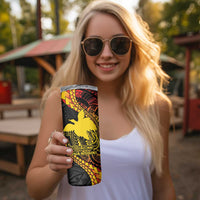 Papua New Guinea Tribal Tattoo Skinny Tumbler 50th Independence Anniversary LT9 - Polynesian Pride