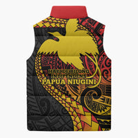 Papua New Guinea Tribal Tattoo Sleeveless Puffer Jacket 50th Independence Anniversary - Polynesian Pride