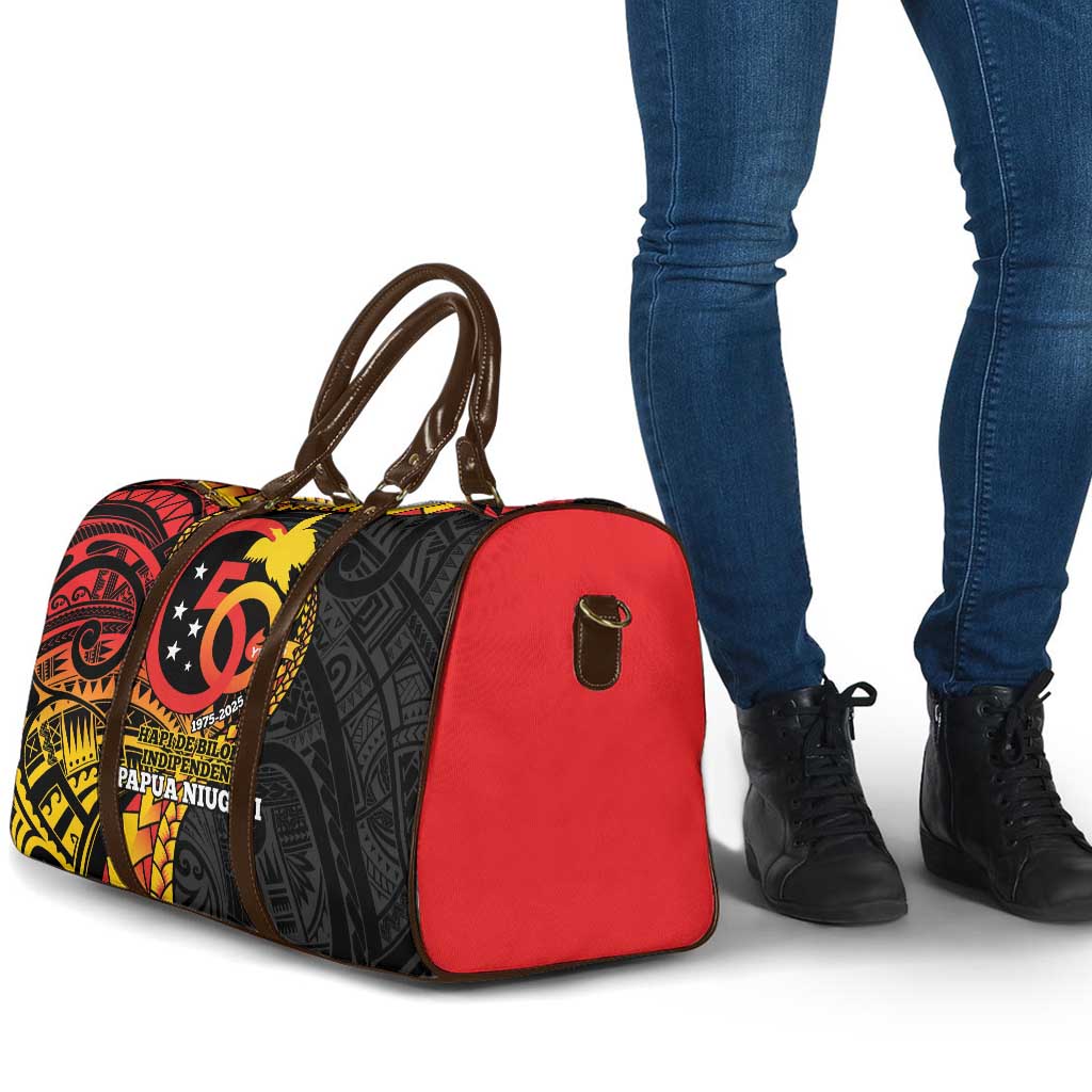 Papua New Guinea Tribal Tattoo Travel Bag 50th Independence Anniversary - Polynesian Pride