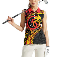 Papua New Guinea Tribal Tattoo Women Sleeveless Polo Shirt 50th Independence Anniversary LT9 - Polynesian Pride