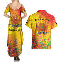 Papua New Guinea Unity in Diversity Couples Matching Summer Maxi Dress and Hawaiian Shirt 50th Indipendens Papua Niugini LT9 - Polynesian Pride
