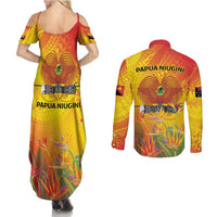 Papua New Guinea Unity in Diversity Couples Matching Summer Maxi Dress and Long Sleeve Button Shirt 50th Indipendens Papua Niugini LT9 - Polynesian Pride