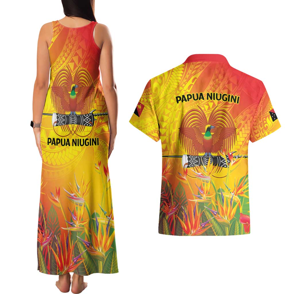 Papua New Guinea Unity in Diversity Couples Matching Tank Maxi Dress and Hawaiian Shirt 50th Indipendens Papua Niugini LT9 - Polynesian Pride