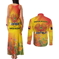 Papua New Guinea Unity in Diversity Couples Matching Tank Maxi Dress and Long Sleeve Button Shirt 50th Indipendens Papua Niugini LT9 - Polynesian Pride
