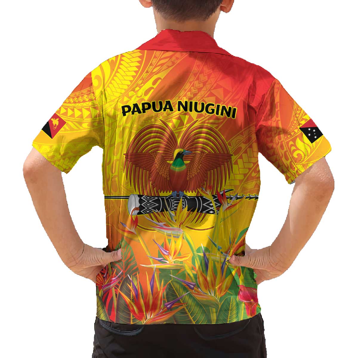 Papua New Guinea Unity in Diversity Family Matching Off The Shoulder Long Sleeve Dress and Hawaiian Shirt 50th Indipendens Papua Niugini LT9 - Polynesian Pride