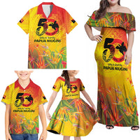 Papua New Guinea Unity in Diversity Family Matching Off Shoulder Maxi Dress and Hawaiian Shirt 50th Indipendens Papua Niugini LT9 - Polynesian Pride