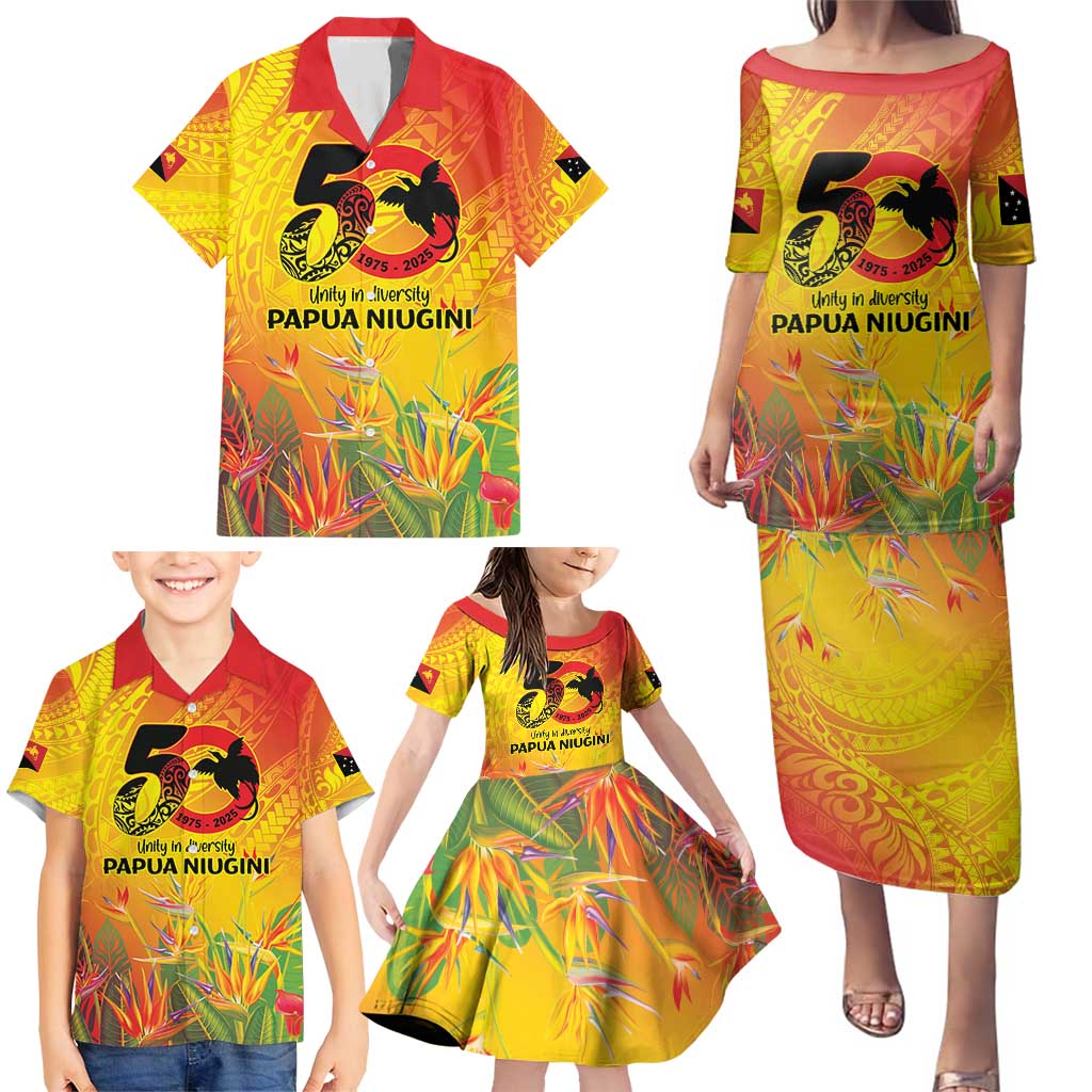 Papua New Guinea Unity in Diversity Family Matching Puletasi and Hawaiian Shirt 50th Indipendens Papua Niugini LT9 - Polynesian Pride
