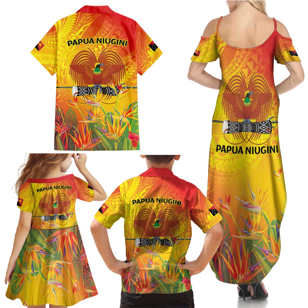 Papua New Guinea Unity in Diversity Family Matching Summer Maxi Dress and Hawaiian Shirt 50th Indipendens Papua Niugini LT9 - Polynesian Pride