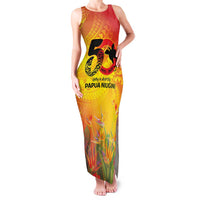 Papua New Guinea Unity in Diversity Family Matching Tank Maxi Dress and Hawaiian Shirt 50th Indipendens Papua Niugini LT9 Mom's Dress Gold - Polynesian Pride
