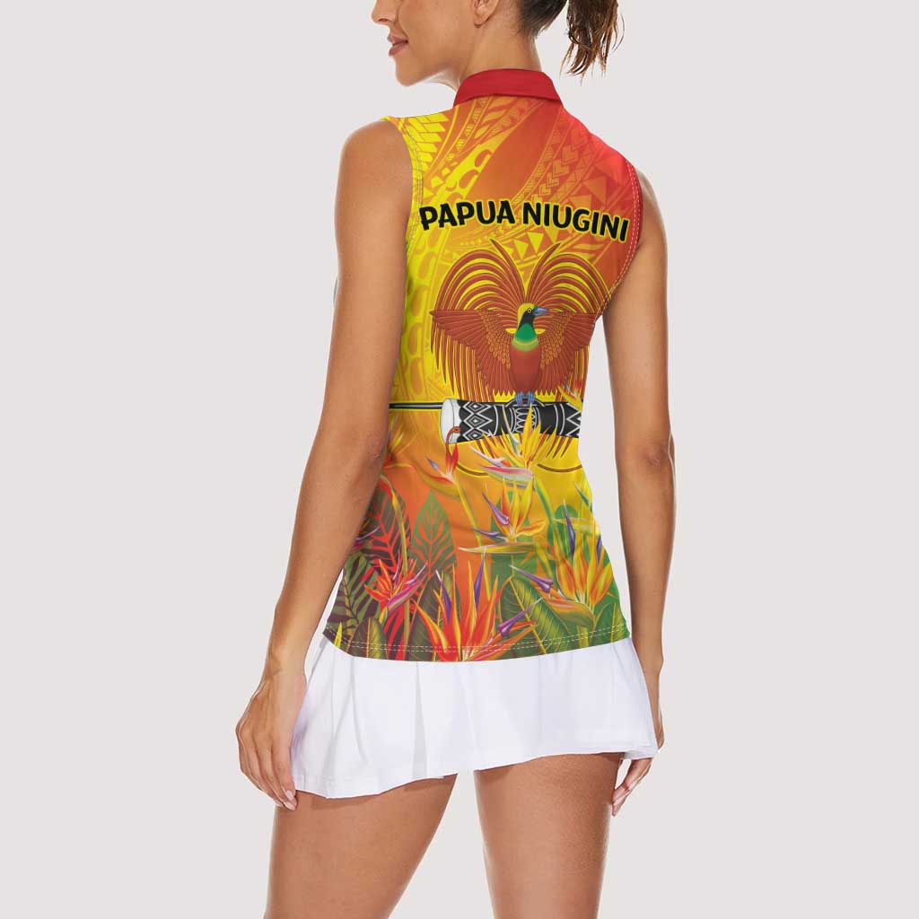 Papua New Guinea Unity in Diversity Women Sleeveless Polo Shirt 50th Indipendens Papua Niugini LT9 - Polynesian Pride