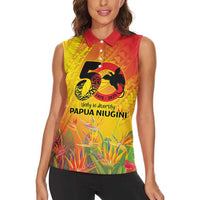 Papua New Guinea Unity in Diversity Women Sleeveless Polo Shirt 50th Indipendens Papua Niugini LT9 - Polynesian Pride