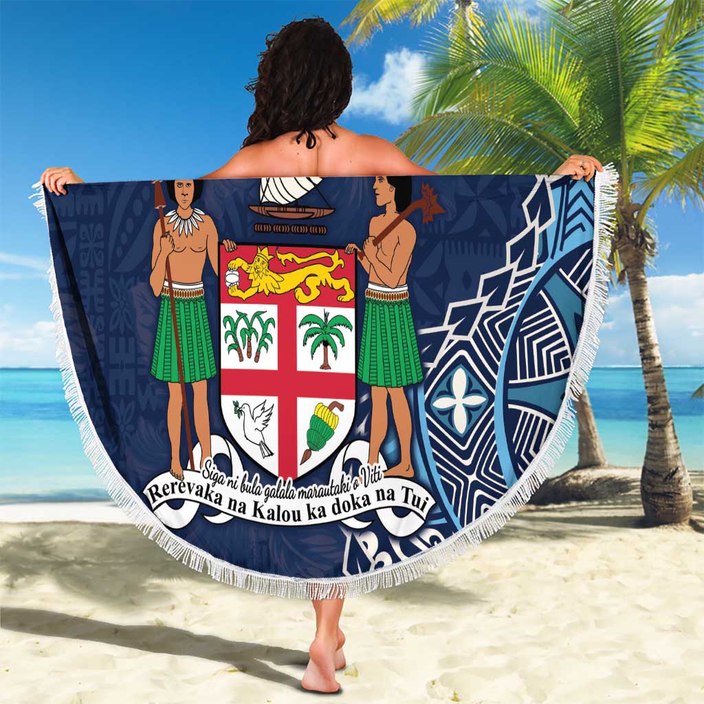 Personalised Fiji 54th Anniversary Beach Blanket Siga Ni Bula Galala Marautaki O Viti LT9 - Polynesian Pride