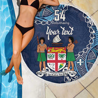 Personalised Fiji 54th Anniversary Beach Blanket Siga Ni Bula Galala Marautaki O Viti LT9 - Polynesian Pride