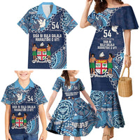 Personalised Fiji 54th Anniversary Family Matching Mermaid Dress and Hawaiian Shirt Siga Ni Bula Galala Marautaki O Viti LT9 - Polynesian Pride