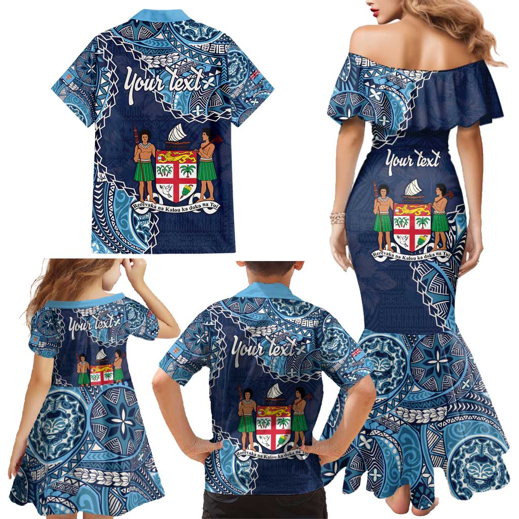 Personalised Fiji 54th Anniversary Family Matching Mermaid Dress and Hawaiian Shirt Siga Ni Bula Galala Marautaki O Viti LT9 - Polynesian Pride