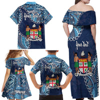 Personalised Fiji 54th Anniversary Family Matching Off Shoulder Maxi Dress and Hawaiian Shirt Siga Ni Bula Galala Marautaki O Viti LT9 - Polynesian Pride