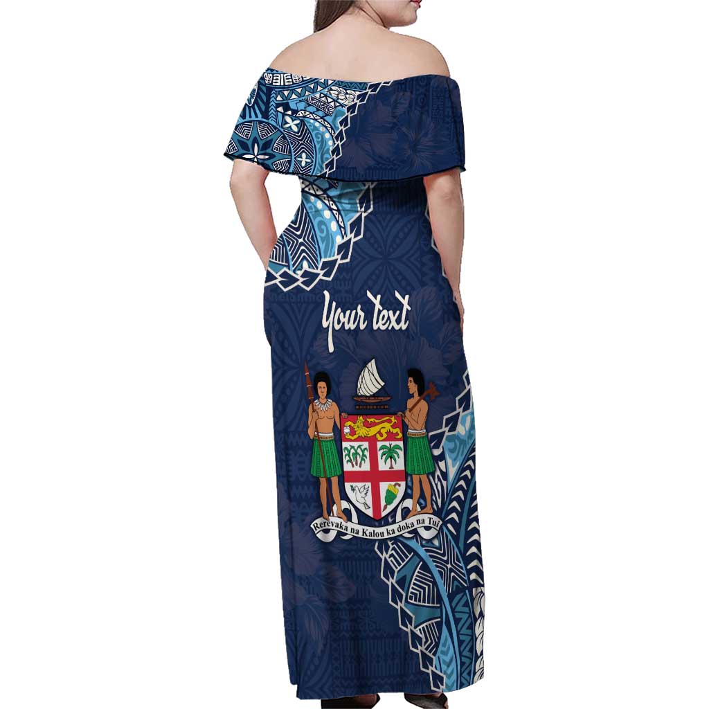 Personalised Fiji 54th Anniversary Family Matching Off Shoulder Maxi Dress and Hawaiian Shirt Siga Ni Bula Galala Marautaki O Viti LT9 - Polynesian Pride