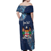 Personalised Fiji 54th Anniversary Family Matching Off Shoulder Maxi Dress and Hawaiian Shirt Siga Ni Bula Galala Marautaki O Viti LT9 - Polynesian Pride