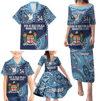 Personalised Fiji 54th Anniversary Family Matching Puletasi and Hawaiian Shirt Siga Ni Bula Galala Marautaki O Viti LT9 - Polynesian Pride