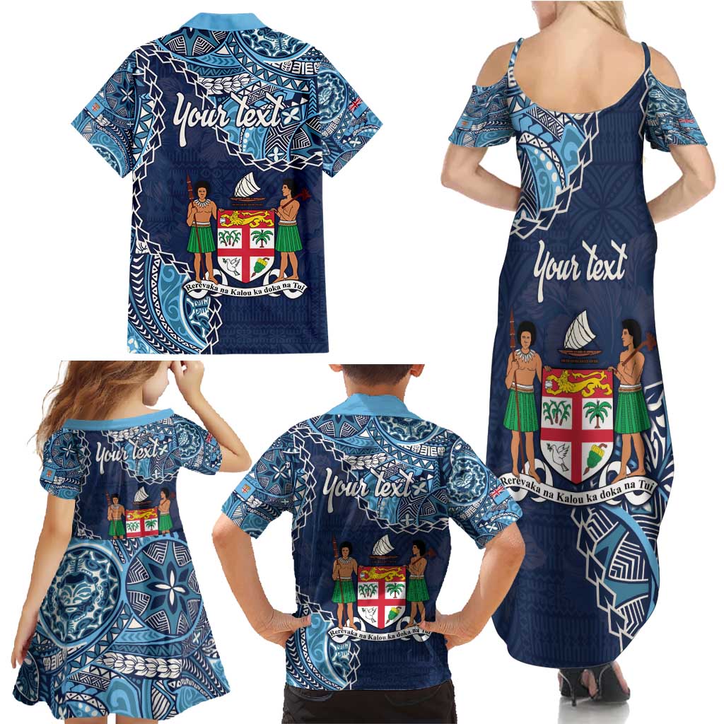 Personalised Fiji 54th Anniversary Family Matching Summer Maxi Dress and Hawaiian Shirt Siga Ni Bula Galala Marautaki O Viti LT9 - Polynesian Pride