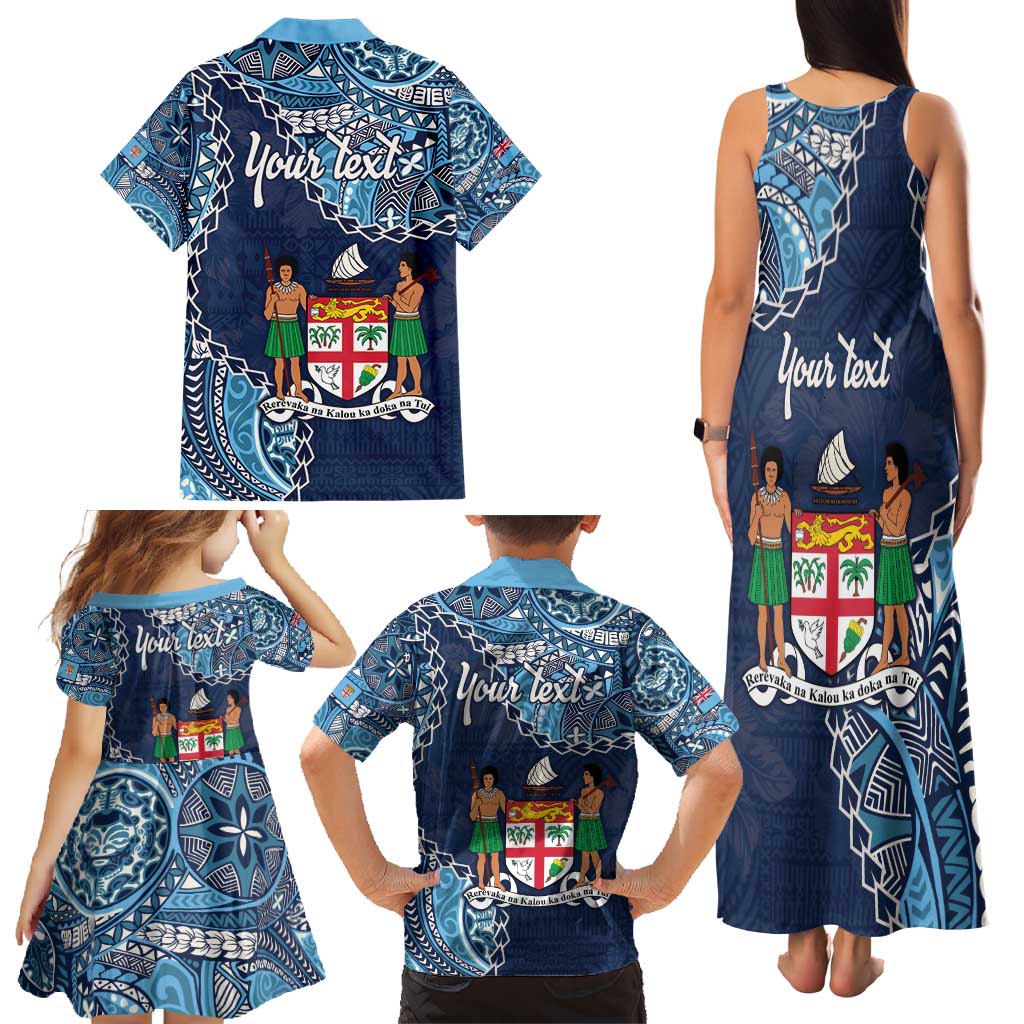 Personalised Fiji 54th Anniversary Family Matching Tank Maxi Dress and Hawaiian Shirt Siga Ni Bula Galala Marautaki O Viti LT9 - Polynesian Pride